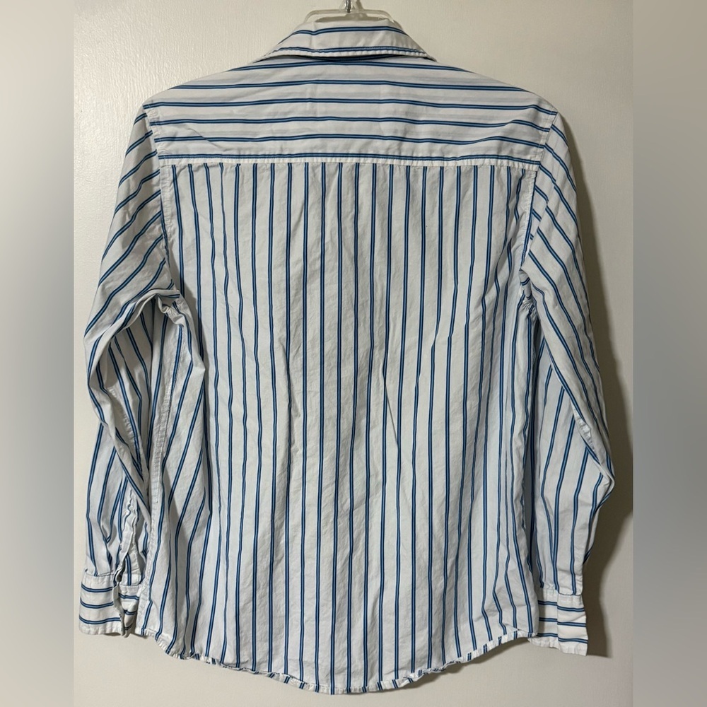 **SOLD**Aeropostale Men’s Size M Blue & White Striped Long Sleeve Button-Down - Picture 6 of 6